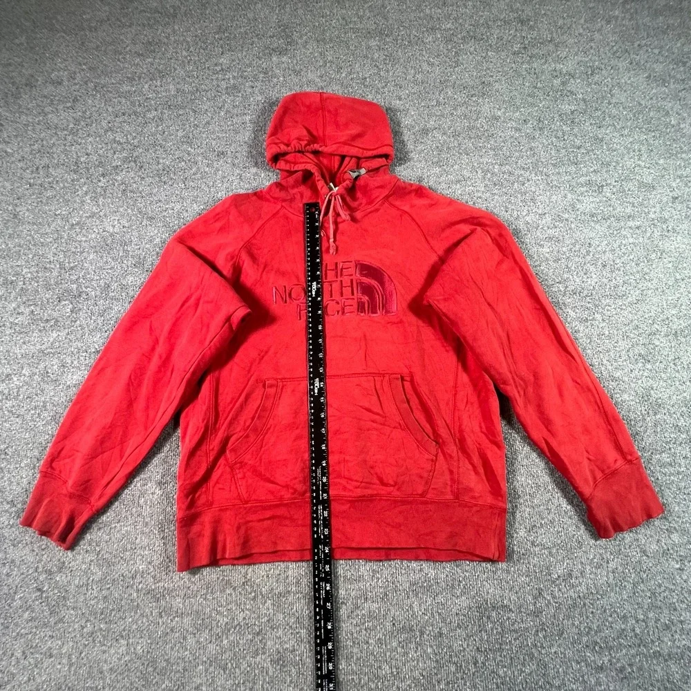 The North Face Hoodie Mens M Red Cotton Fleece Performance AJ9H AJ9H-T249/T649